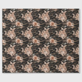 ブラックバラ金ゴールドタイガーフローラ ラッピングペーパー (フラット)