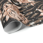 ブラックバラ金ゴールドタイガーフローラ ラッピングペーパー (ロールコーナー)