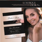 ブラックバラ金ゴールドデコーキュートフラワーモダンフローラ 名刺