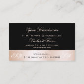 ブラックバラ金ゴールドデコールかわいい花とイニシャル 名刺 (裏面)