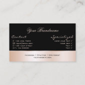 ブラックバラ金ゴールドデコールとゴージャスな花 名刺 (裏面)