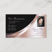 ブラックバラ金ゴールドデコールとロゴとフォトラグジュアリー 名刺 (裏面)