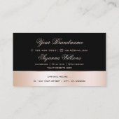 ブラックバラ金ゴールドデコールと可愛い花ロゴ 名刺 (裏面)