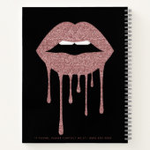 ブラックバラ金ゴールドドリップグリッターリップ化粧 ノートブック (裏面)