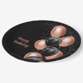 ブラックバラ金ゴールドバルーンシック ペーパープレート (アングル)