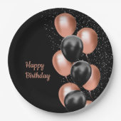 ブラックバラ金ゴールドバルーンシック ペーパープレート (正面)
