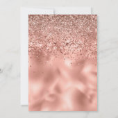 ブラックバラ金ゴールドバルーンボウグリッター50誕生日 招待状 (裏面)