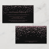 ブラックバラ金ゴールドピンクグリッター結婚ズアコモデーション エンクロージャーカード (正面/裏面)