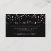 ブラックバラ金ゴールドピンクグリッター結婚ズアコモデーション エンクロージャーカード (正面)