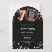 ブラックバラ金ゴールドフォトスター70th birthday arch 招待状 (正面)