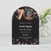 ブラックバラ金ゴールドフォトスター70th birthday arch 招待状 (スタンド正面)