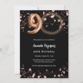 ブラックバラ金ゴールドフォトスター90歳の誕生日 招待状 (正面)