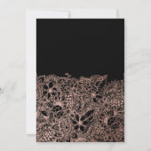 ブラックバラ金ゴールドフローラタイポグラフィベビーシャワー 招待状 (裏面)