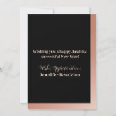 ブラックバラ金ゴールドホリディグリーティングカレンダーカード サンキューカード (裏面)