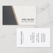 ブラックバラ金ゴールドホワイトセラミック幾何ストライプ 名刺 (正面/裏面)