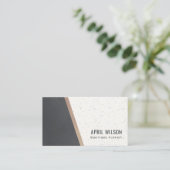 ブラックバラ金ゴールドホワイトセラミック幾何ストライプ 名刺 (スタンド正面)