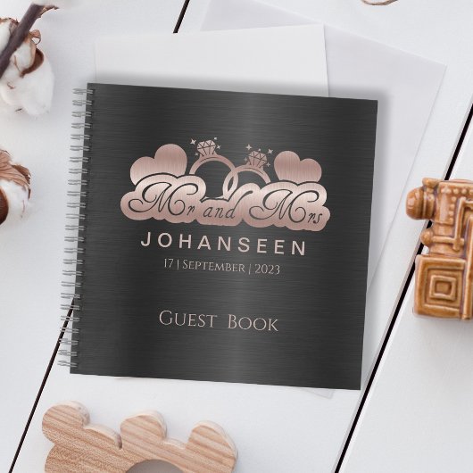 ブラックバラ金ゴールドミスター&ミセス・ニューライウェッド結婚式 ノートブック