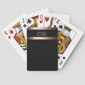 ブラックバラ金ゴールドモノグラムイニシャル エレガント トランプ (裏面)