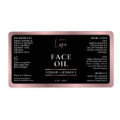 ブラックバラ金ゴールドロゴ2OZコスメティックドロッパーボトル ラベル (正面)