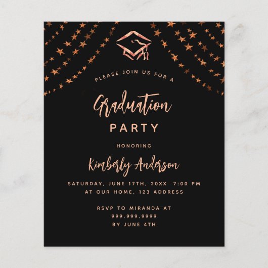 ブラックバラ金ゴールド予算卒業パーティーへの招待 チラシ (正面)