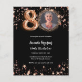 ブラックバラ金ゴールド写真80th birthday invitation (正面)