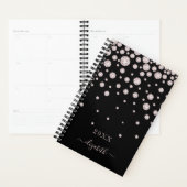 ブラックバラ金ゴールド名グラマラス プランナー手帳 (ディスプレー)