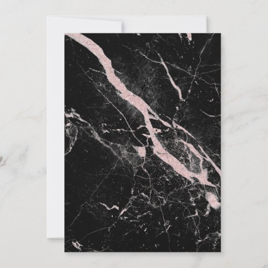 ブラックバラ金ゴールド大理石エレガミニマルントウェディング請求書 招待状 (裏面)
