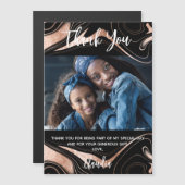 ブラックバラ金ゴールド大理石感謝してい写真you magnet (正面/裏面)