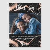 ブラックバラ金ゴールド大理石感謝してい写真you magnet (正面)