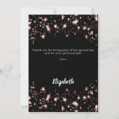 ブラックバラ金ゴールド星スクリプトサンキューカード 招待状 (裏面)