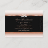 ブラックバラ金ゴールド楕円フレームロゴバラゴールデングラデーション 名刺 (裏面)