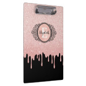 ブラックバラ金ゴールド滴下グリッターアーティスト クリップボード (右)