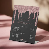 ブラックバラ金ゴールド滴下グリッターサロン価格表 台座サイン