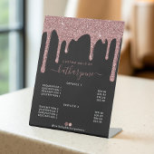 ブラックバラ金ゴールド滴下グリッターサロン価格表 台座サイン