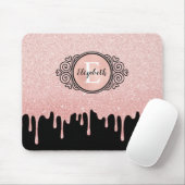 ブラックバラ金ゴールド滴下グリッター マウスパッド (マウス)