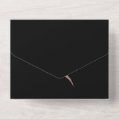 ブラックバラ金ゴールド結婚グリッターアールデコ オールインワン招待状 (裏面)