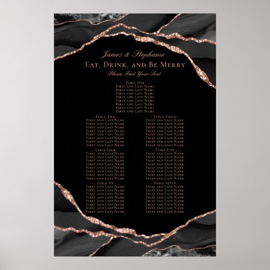 ブラックバラ金ゴールド結婚ゲートの座席表 ポスター (正面)