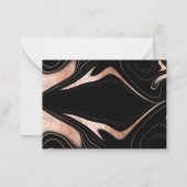 ブラックバラ金ゴールド結婚大理石応答RSVP ノートカード (裏面)