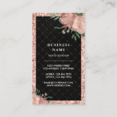 ブラックバラ金ゴールド赤面ピンクカスタムケーキベーカリー 名刺 (裏面)