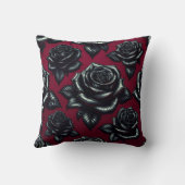 ブラックバラ16x16装飾用クッション クッション (裏面)