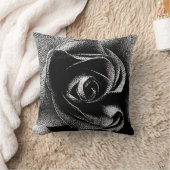 ブラックバラ クッション (ブランケット)