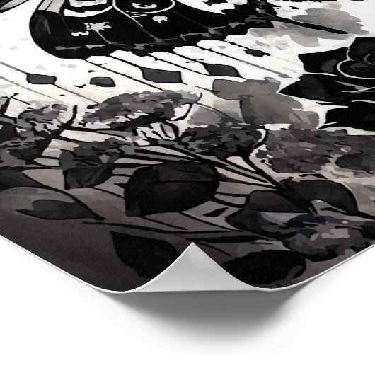 ブラックバラ ポスター (角)