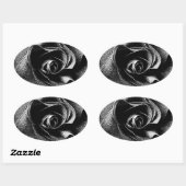 ブラックバラ 楕円形シール (シート)