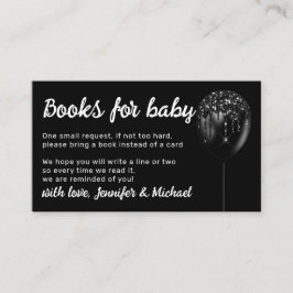 ブラックバルーンスパークルグリッツブラックブックスベビー エンクロージャーカード