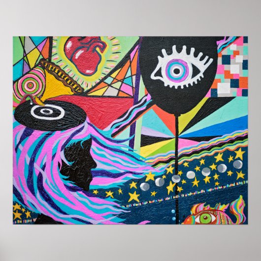 ブラックバルーンプリント ポスター (正面)