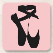 ブラックバレエのポインテシューズ コースター (正面)