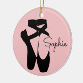 ブラックバレエのポインテシューズ セラミックオーナメント (左)