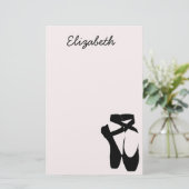 ブラックバレエのポインテシューズ 便箋 (スタンド正面)