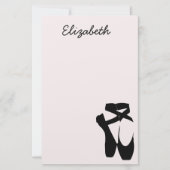 ブラックバレエのポインテシューズ 便箋 (正面)