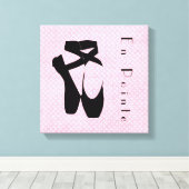 ブラックバレエシューズアンポインテ キャンバスプリント (インサイチュ (ウッドフロア))